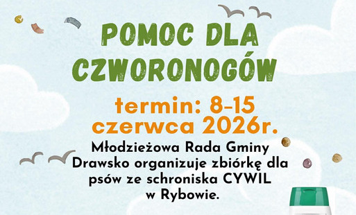 Zdjęcie do Młodzieżowa Rada Gminy Drawsko organizuje zbi&oacute;rkę dar&oacute;w dla Schroniska w Rybowie